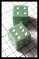 Dice : Dice - 6D Pipped - Green Sea Foam Opaque with White Pips - FA collection buy Dec 2010